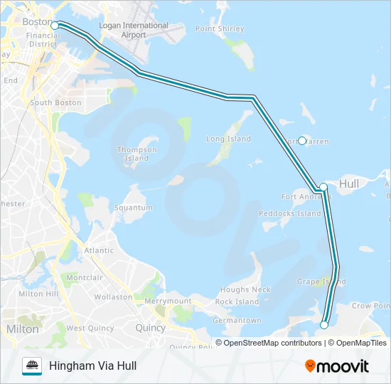 HINGHAM/HULL FERRY Ferry Line Map