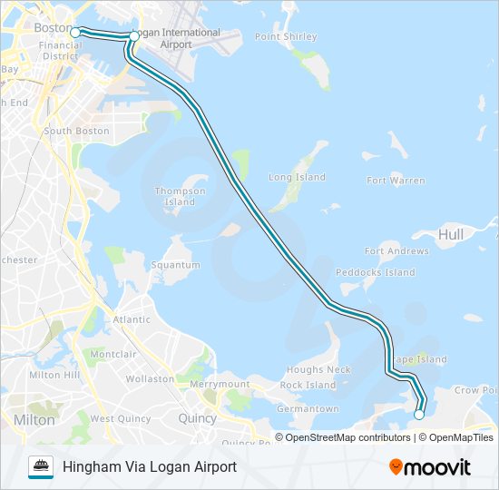 HINGHAM/HULL FERRY ferry Line Map