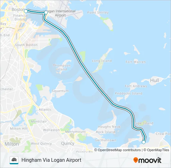 HINGHAM/HULL FERRY Ferry Line Map