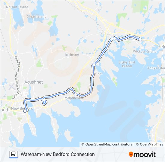 WAREHAM-NEW BEDFORD CONNECTION bus Line Map