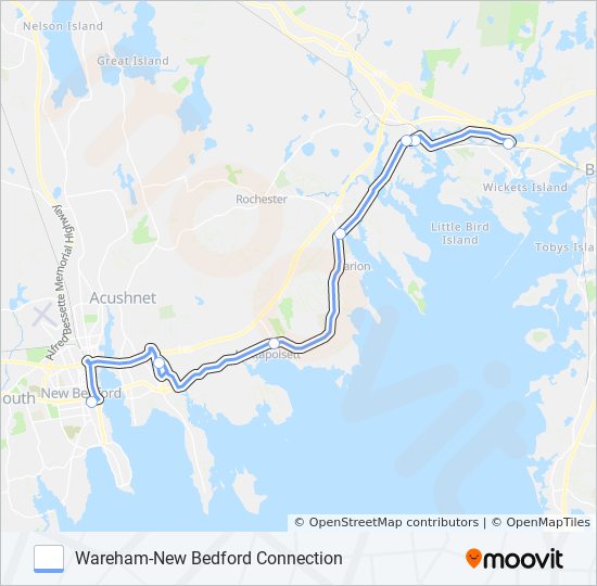 WAREHAM-NEW BEDFORD CONNECTION bus Line Map