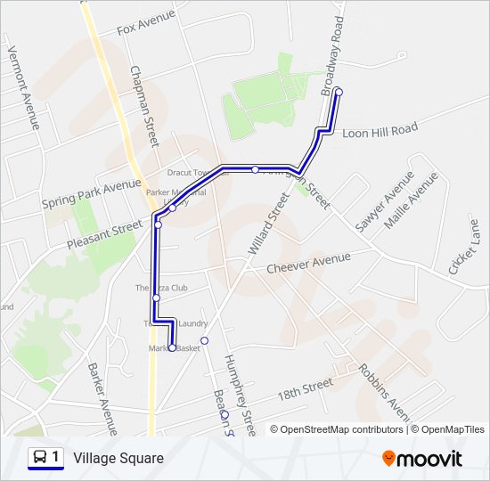 1 bus Line Map