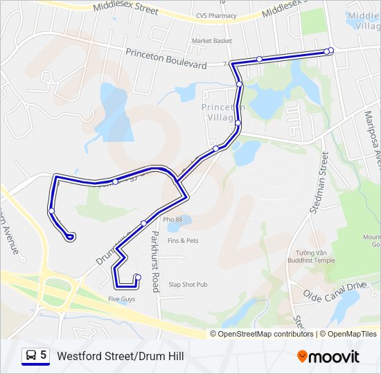 5 Bus Line Map