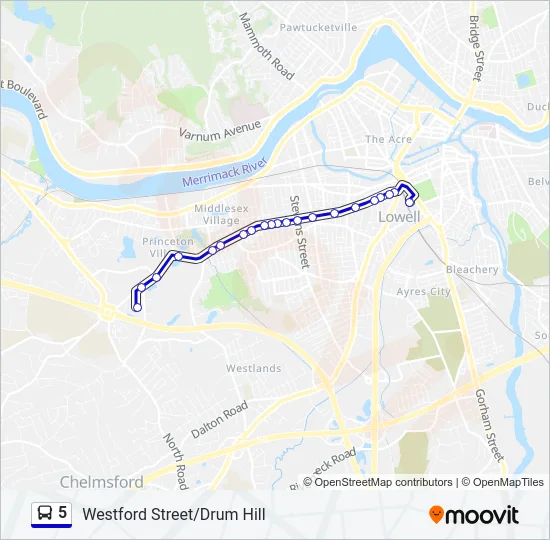 5 Bus Line Map