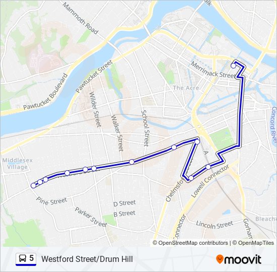 5 Bus Line Map