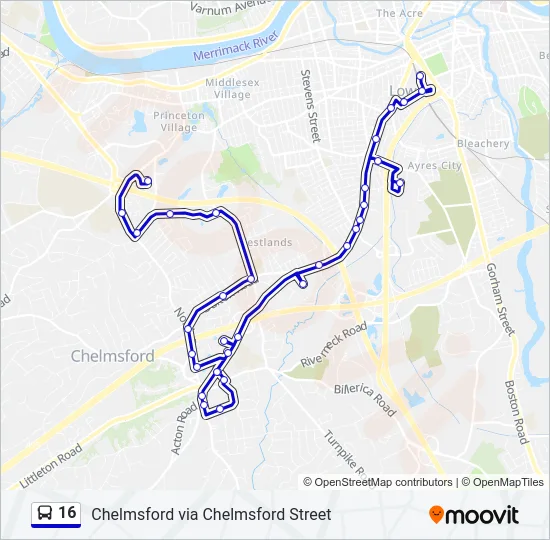16 Bus Line Map