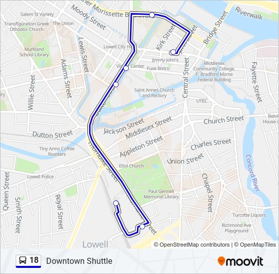 18 Bus Line Map