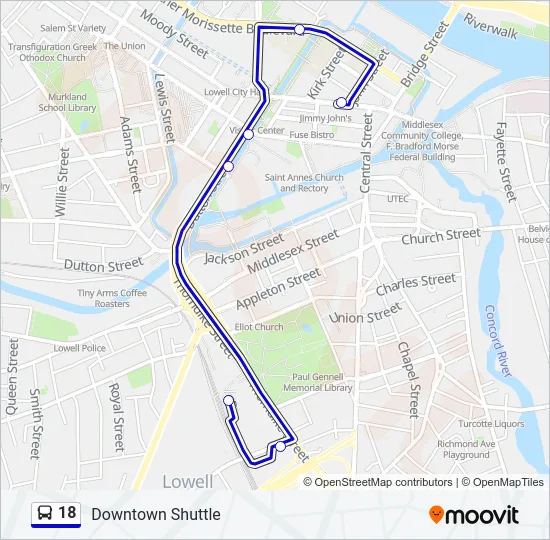 18 Bus Line Map