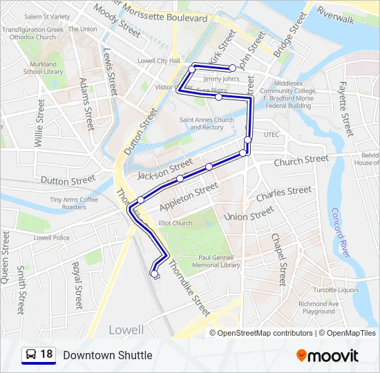 18 Bus Line Map