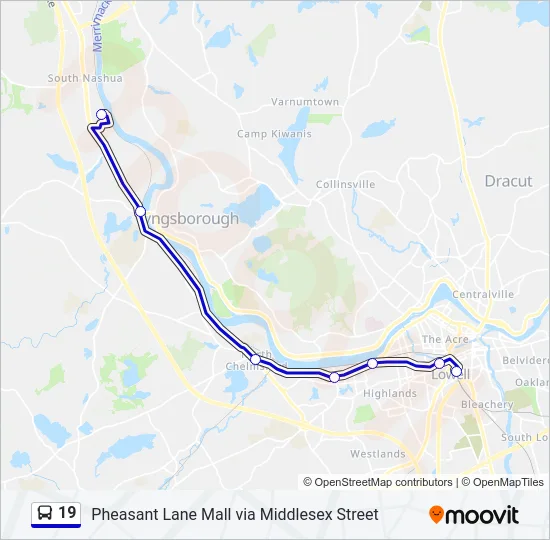 19 Bus Line Map