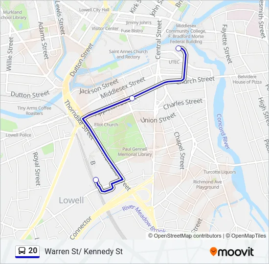 20 Bus Line Map