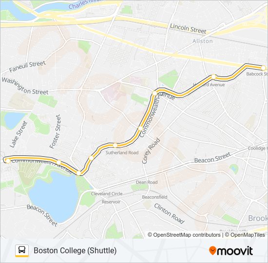 GREEN LINE B SHUTTLE Bus Line Map