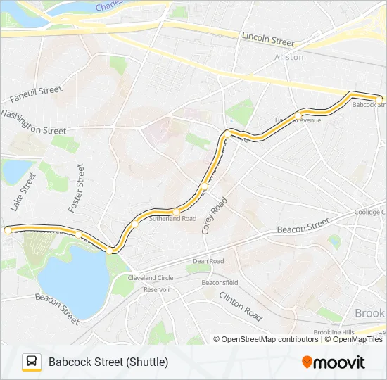 GREEN LINE B SHUTTLE Bus Line Map