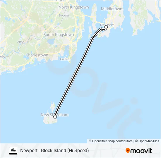 BLOCK ISLAND FERRY Ferry Line Map
