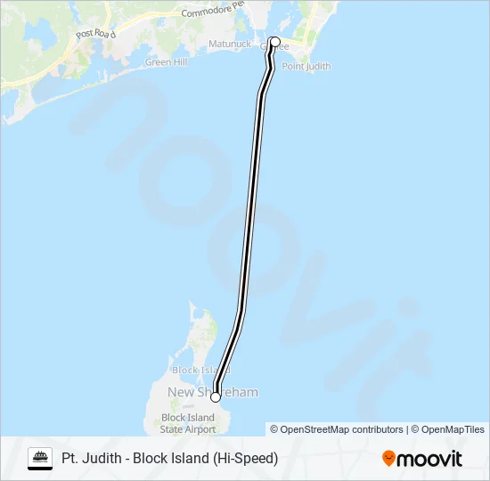 BLOCK ISLAND FERRY Ferry Line Map