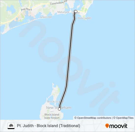 BLOCK ISLAND FERRY Ferry Line Map