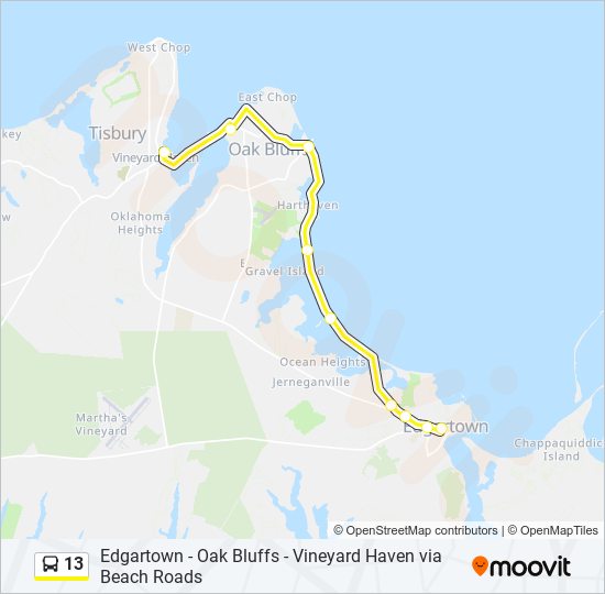 13 Route Schedules, Stops & Maps Vineyard Haven To Oak Bluffs To