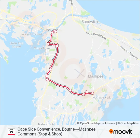 BOURNE RUN Bus Line Map