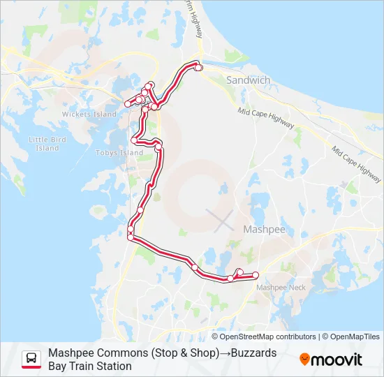 BOURNE RUN Bus Line Map
