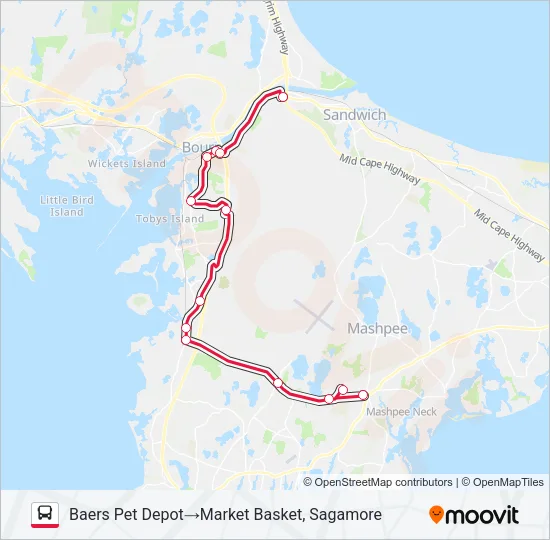 BOURNE RUN Bus Line Map