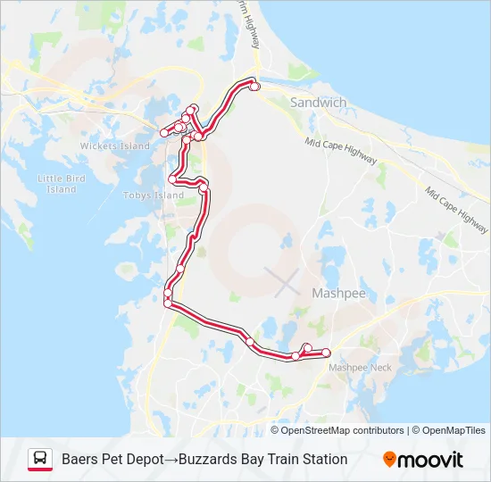 BOURNE RUN Bus Line Map
