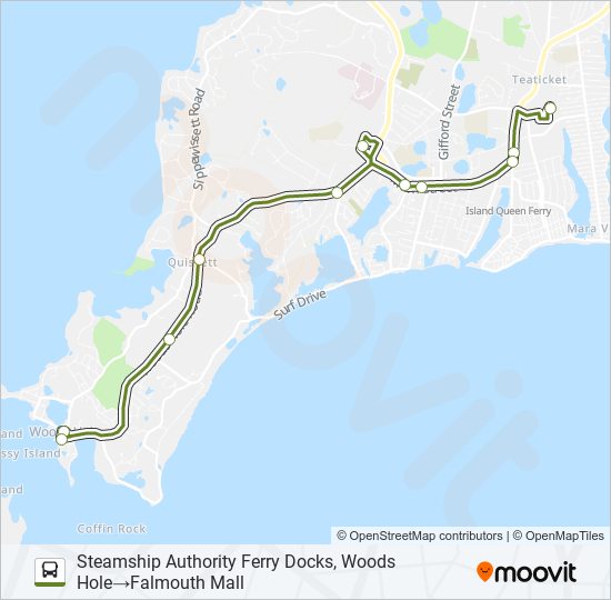 Mapa de WHOOSH TROLLEY de autobús