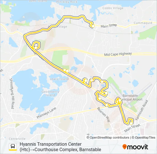 BARNSTABLE VILLAGER Bus Line Map