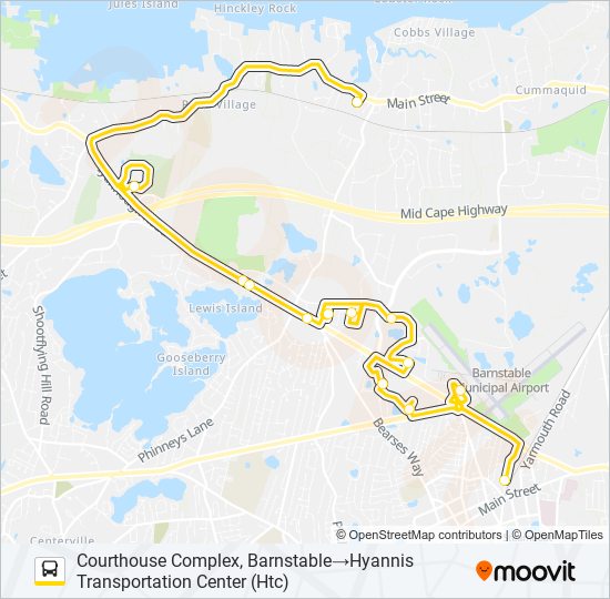 Mapa de BARNSTABLE VILLAGER de autobús