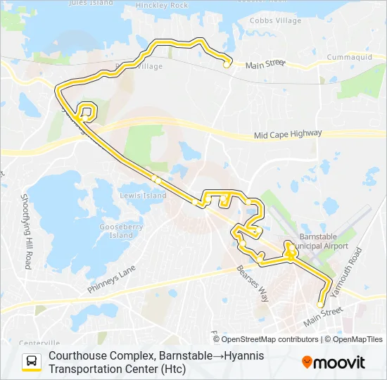 BARNSTABLE VILLAGER Bus Line Map