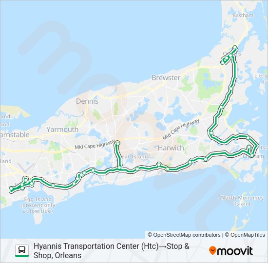 H2O HYANNIS-ORLEANS Bus Line Map