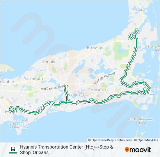 H2O HYANNIS-ORLEANS Bus Line Map