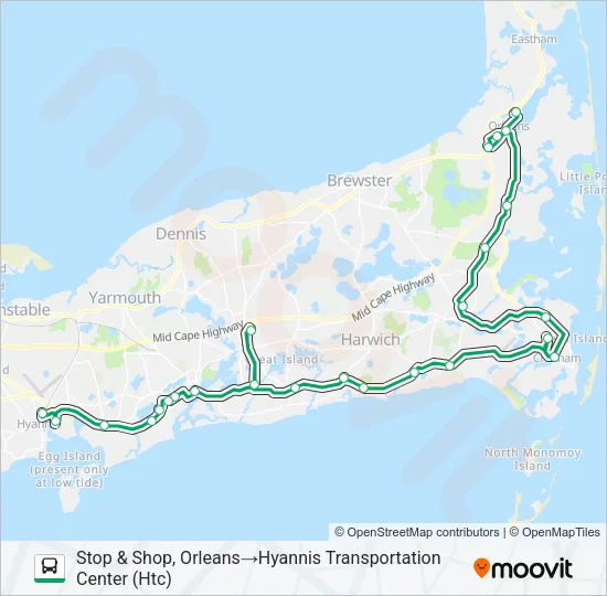 H2O HYANNIS-ORLEANS Bus Line Map