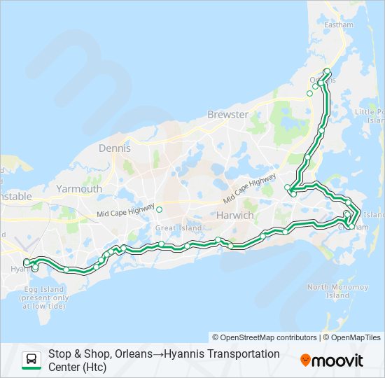 H2O HYANNIS-ORLEANS bus Line Map