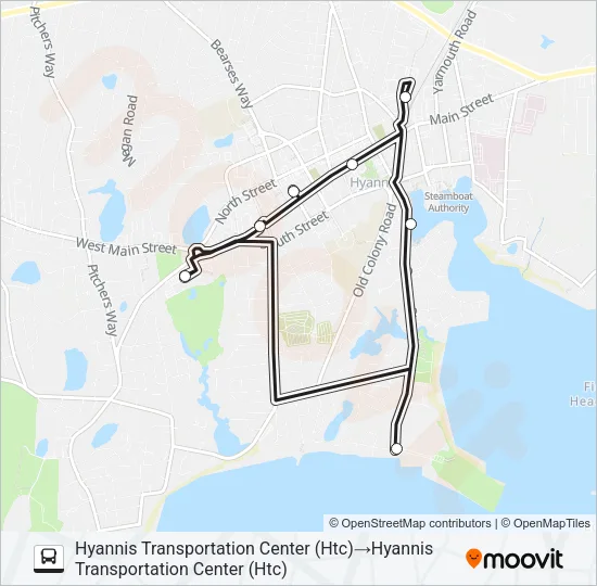 HYANNIS AREA TROLLEY Bus Line Map