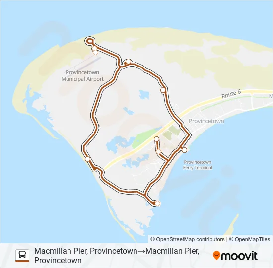 PROVINCETOWN/NORTH TRURO SHUTTLE Bus Line Map
