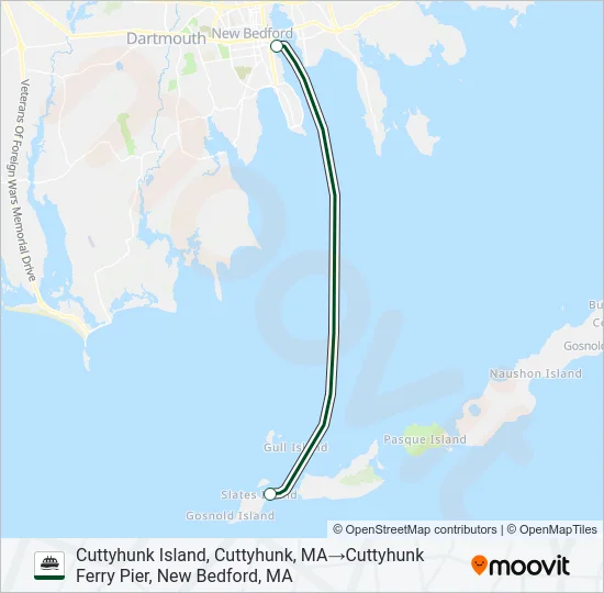 CUTTYHUNK FERRY Ferry Line Map