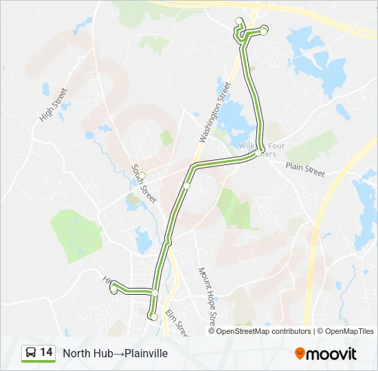14 Bus Line Map