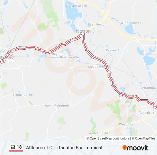 18 Bus Line Map