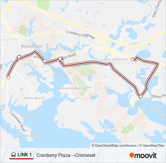 LINK 1 bus Line Map