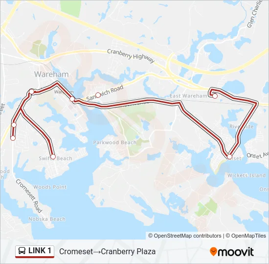 LINK 1 Bus Line Map