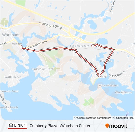 LINK 1 bus Line Map