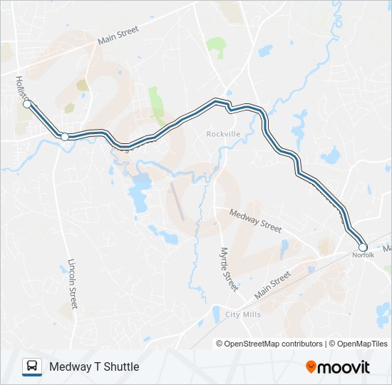 MEDWAY T SHUTTLE Bus Line Map
