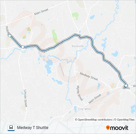 MEDWAY T SHUTTLE Bus Line Map
