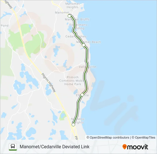 MANOMET/CEDARVILLE DEVIATED LINK Bus Line Map