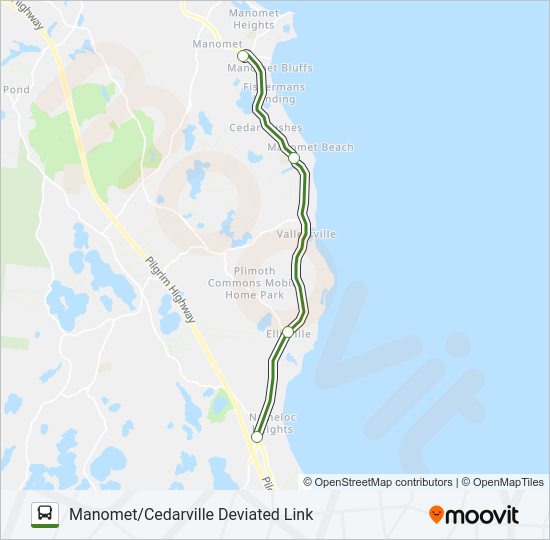 MANOMET/CEDARVILLE DEVIATED LINK Bus Line Map