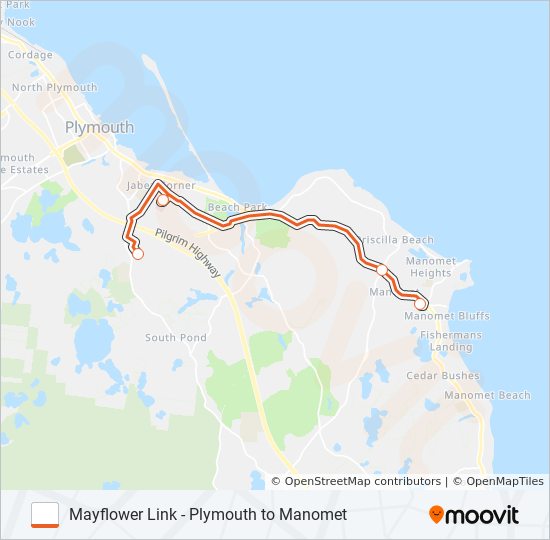Mapa de MAYFLOWER LINK - PLYMOUTH TO MANOMET de autobús