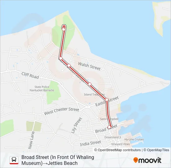 JETTIES BEACH ROUTE Bus Line Map