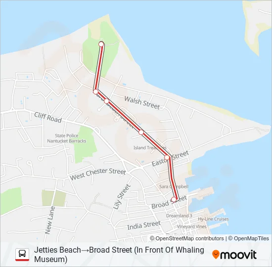 JETTIES BEACH ROUTE Bus Line Map