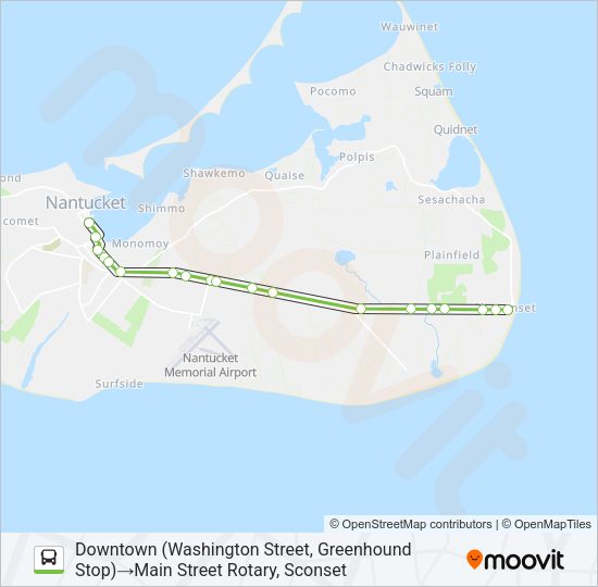 SCONSET VIA MILESTONE ROAD ROUTE Bus Line Map