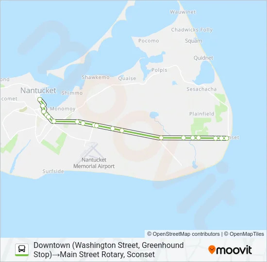 SCONSET VIA MILESTONE ROAD ROUTE Bus Line Map